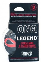 'ONE' LEGEND EXTRA LARGE PK OF 3 CONDOMS